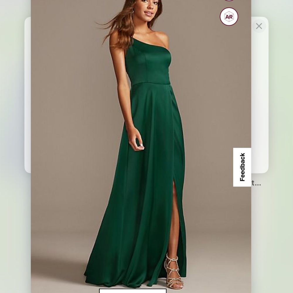 One shoulder high slit bridesmaid or prom dress